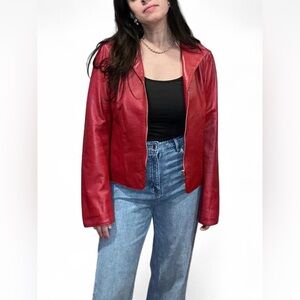 Red Leather Jacket from Scuola del Cuoio / Florence School of Leather Timeless